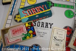 Vintage Board & Card Games Including Monopoly, Sorry, Parcheesee and Rook.    