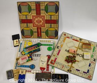 Vintage Board & Card Games Including Monopoly, Sorry, Parcheesee and Rook.    