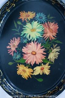 Assorted 4 handpainted toleware tin trays ~ 12 x 14"