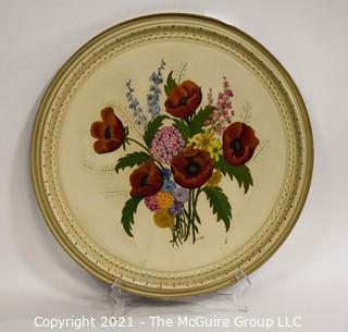 Large Hand painted Toleware Tray; 22" diameter  