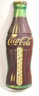 Vintage Coca Cola Coke Thermometer Metal Sign.  Made by Robertson. It measures approximately 16" long. 