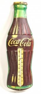 Vintage Coca Cola Coke Thermometer Metal Sign.  Made by Robertson. It measures approximately 16" long. 