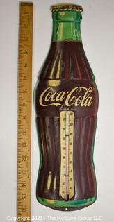 Vintage Coca Cola Coke Thermometer Metal Sign.  Made by Robertson. It measures approximately 16" long. 