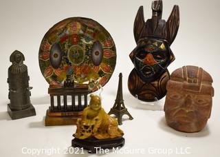 Group of Souvenir Items from China, Germany Etc.  Includes Iron Maiden and Cigar Label Glass Bowl