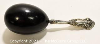 Antique Ebony Wood with Sterling Silver Handle Sock Darner.