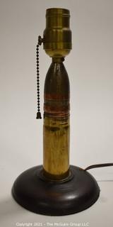 Vintage Lamp Made from Brass Ammunition Round.