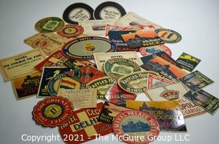 Group of Vintage International Travel & Hotel Stickers.  Unused. 