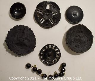 Set of Victorian Embellishments, Some Made from Hand Carved Jet.  