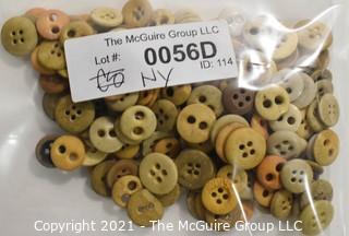 Collection of Antique Buttons Hand Carved from Bone, Most Two Hole. 