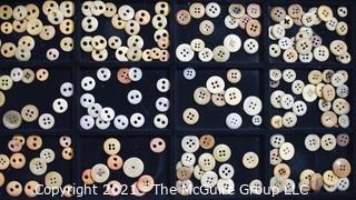 Collection of Antique Buttons Hand Carved from Bone, Most Two Hole. 