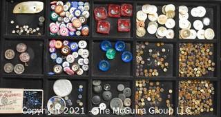 Collection of Vintage Buttons Includes Some Rhinestones.