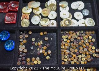 Collection of Vintage Buttons Includes Some Rhinestones.