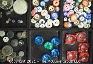 Collection of Vintage Buttons Includes Some Rhinestones.