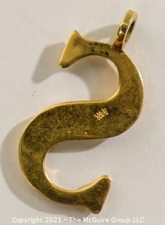 14 kt Gold "S" Initial Charm or Pendant.  It weighs approximately 4.8 Gr.