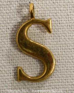 14 kt Gold "S" Initial Charm or Pendant.  It weighs approximately 4.8 Gr.