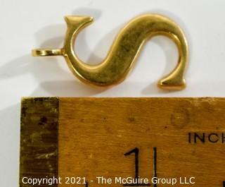 14 kt Gold "S" Initial Charm or Pendant.  It weighs approximately 4.8 Gr.