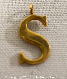 14 kt Gold "S" Initial Charm or Pendant.  It weighs approximately 4.8 Gr.