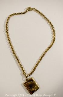 Victorian Gold Filled Locket on Heavy Link Chain.  Unmarked. 