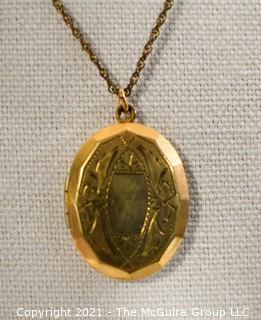 10 kt Gold Filled Locket Pendant on Chain. 