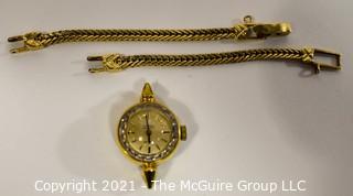 Omega Automatic De Ville Swiss Made Ladies Watch with 14kt Gold Band, Not Attached.  Watch Untested.  Band Weighs approximately 7.5 gr.