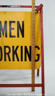 Metal Easel Sign "Men Working" 19 X 27"