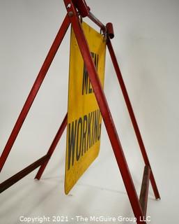 Metal Easel Sign "Men Working" 19 X 27"