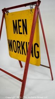 Metal Easel Sign "Men Working" 19 X 27"