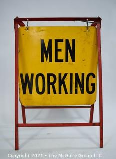 Metal Easel Sign "Men Working" 19 X 27"