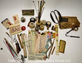 Collection of Vintage Threads; Needles; Rug Hooks, in original packaging 