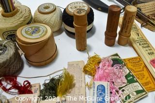 Collection of Vintage Threads; Needles; Rug Hooks, in original packaging 