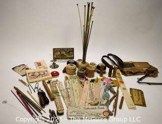 Collection of Vintage Threads; Needles; Rug Hooks, in original packaging 