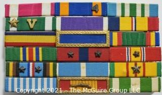 Collectible: Militaria: various medal's ribbon rack w 18 ribbons