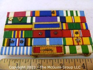 Collectible: Militaria: various medal's ribbon rack w 18 ribbons