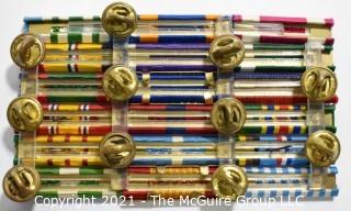 Collectible: Militaria: various medal's ribbon rack w 18 ribbons