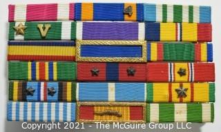 Collectible: Militaria: various medal's ribbon rack w 18 ribbons