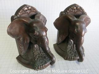 Pair of Elephant Bookends 