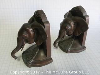 Pair of Elephant Bookends 