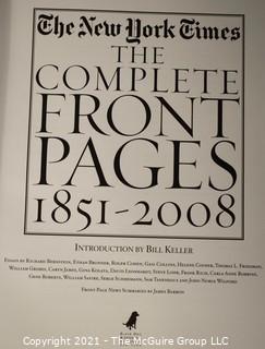 Large format coffee table book: New York Times - FRONT PAGES  Historical