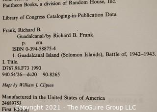 Selection of Military theme books: American Victories; Strange War...(inscribed & signed); Guadalcanal; etc