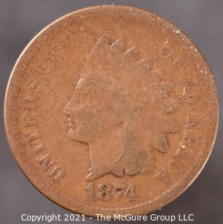 1874 Indian Head Penny 