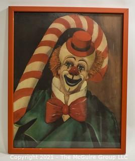 Art: Red Skelton (American, 1913-1997). , CANDY CANE CLOWN. , 1972 Lithographic art print on marlboro paper, personally hand-signed in pencil by Red Skelton ...