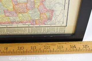 Glass Framed page of Rand, McNallay & Co. Map of Missouri from "Atlas of the United States"