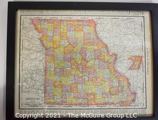 Glass Framed page of Rand, McNallay & Co. Map of Missouri from "Atlas of the United States"