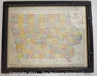 Glass Framed page of Rand, McNallay & Co. Map of Missouri from "Atlas of the United States"