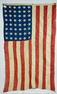 Vintage Machine Sewn 48 Star US Flag (some damage)