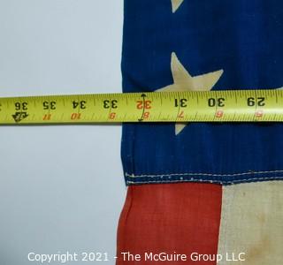 Vintage Machine Sewn 48 Star US Flag (some damage)