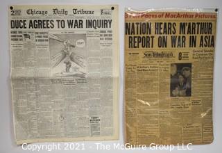 Historical: Vintage Newspapers 1935/1957 Pre-WWII and MacArthur 