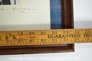 Group of Political Memorabilia.  Includes Framed Under Glass Sign Photo With Dedication from Caspar Weinberger to Bill Caldwell; Photo of Caldwell and Weinberger; Official Documents; Commemorative Weinberger Pen in Box