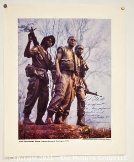 Unframed Print "The Three Soldiers" Vietnam Era; photo by Gob Jordan for Leatherneck Magazine, signed by photographer and dedicated to Bill Caldwell