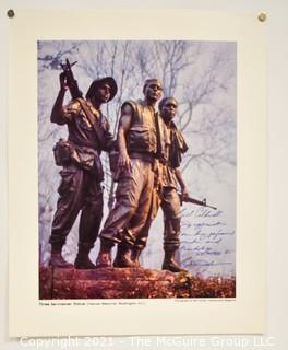 Unframed Print "The Three Soldiers" Vietnam Era; photo by Gob Jordan for Leatherneck Magazine, signed by photographer and dedicated to Bill Caldwell